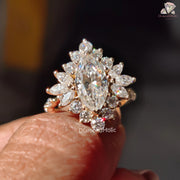 Marquise Cut Moissanite Ring, 2.0 Ct Moissanite Ring, Halo Design Moissanite Ring, Designer Moissanite Jewelry, Sparkling Marquise Ring, Moissanite Halo Ring, Engagement Ring for Her, Bridal