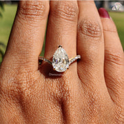Elegant Pear Moissanite Ring for Women, Dainty Wedding Ring, Promise Ring, Anniversary Gift for Wife