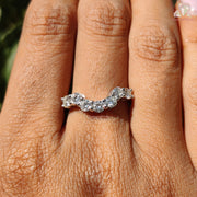 lab grown diamond band | moissanite arc band | curved diamond ring
