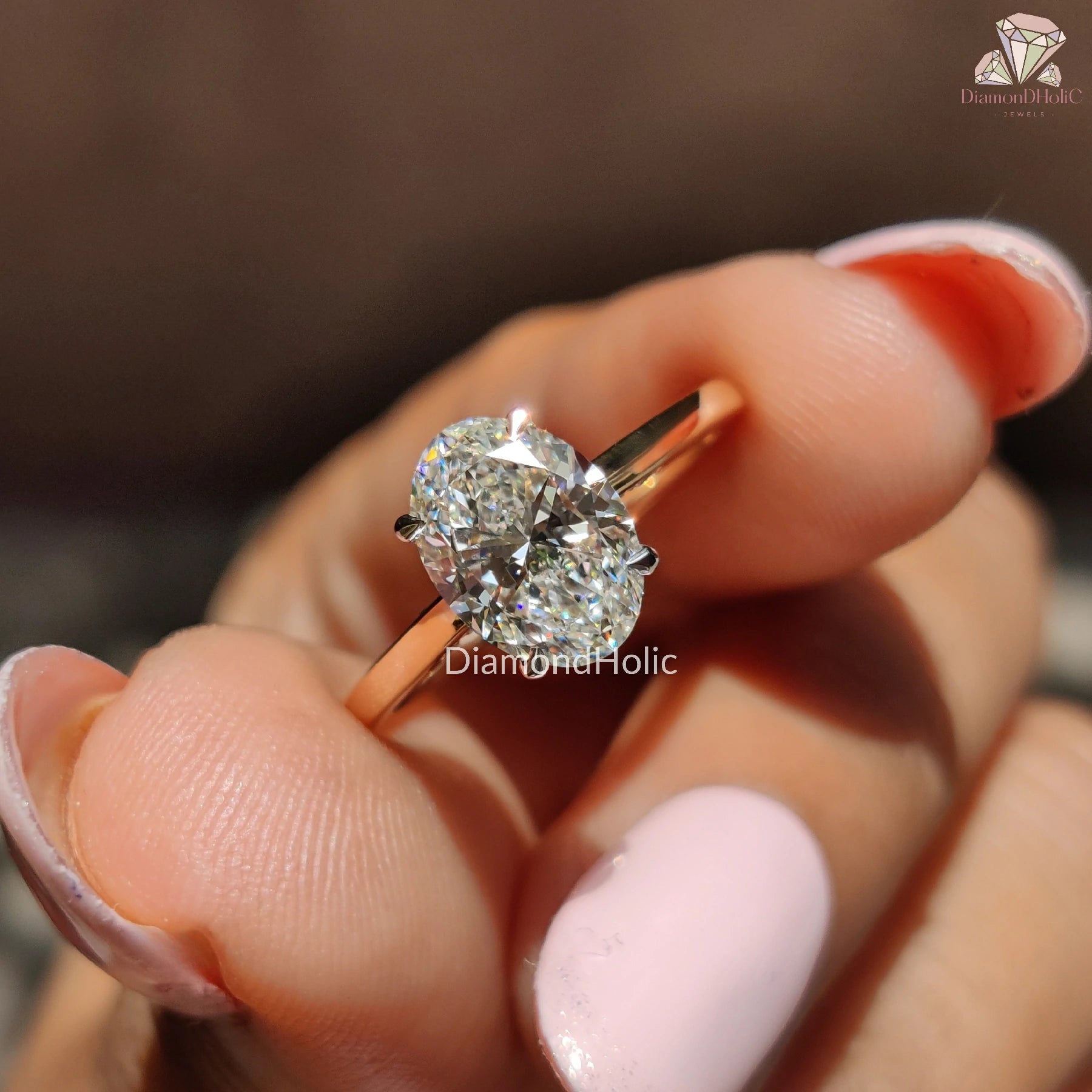 unique lab diamond ring | rose gold diamond ring | ethical bridal ring
