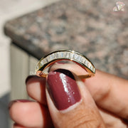 Custom Moissanite Stacking Ring | Timeless Moissanite Engagement Band | Baguette Cut Bridal Ring 