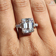 Elegant Trio Moissanite Ring | Emerald Cut Love Band | Gift For Her Jewelry

