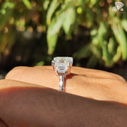 moissanite engagement ring | white gold ring for women | moissanite bridal ring
