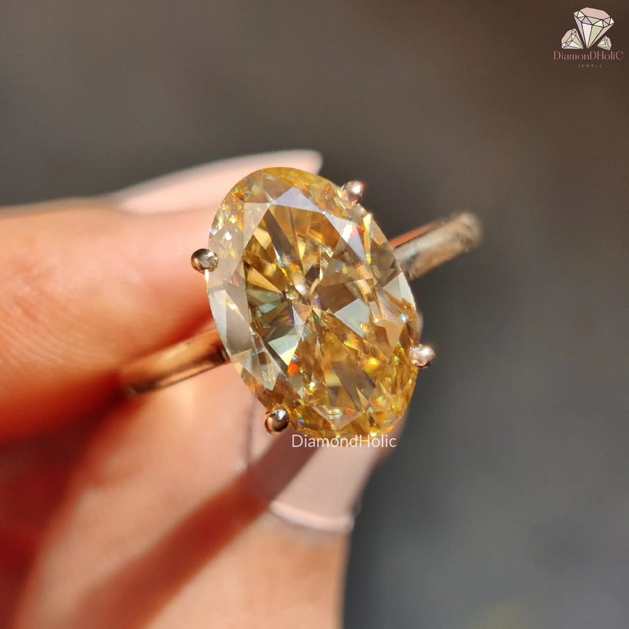 Canary Yellow Oval cut Engagement Ring – Brilliant Love Statement