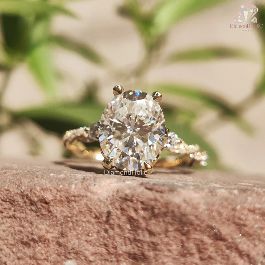 custom moissanite ring | handmade proposal ring | flower inspired ring
