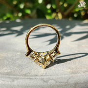 14k gold heart ring | bridal moissanite ring | modern heart engagement

