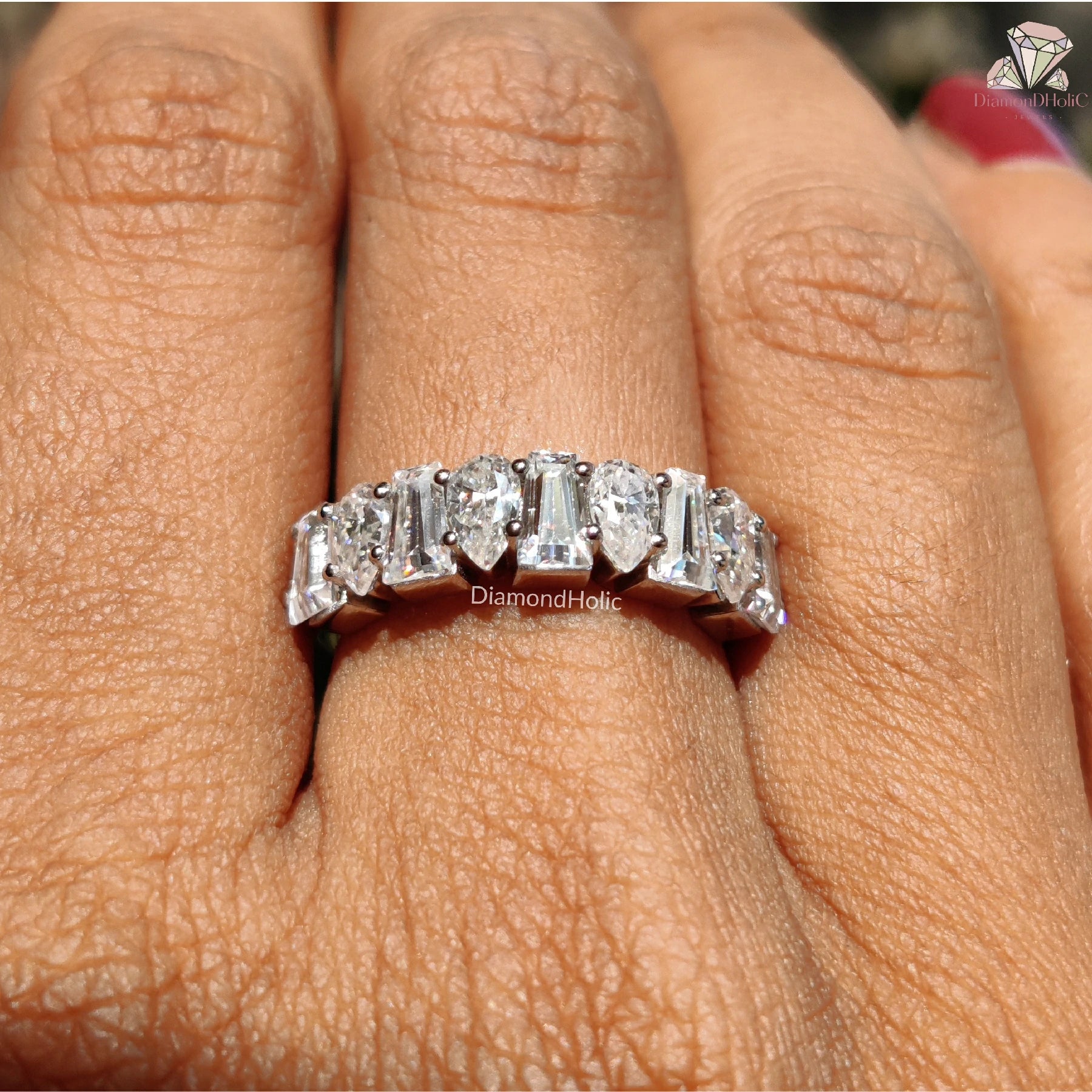 Unique Trio Design | Moissanite Radiance | Wedding Gift Band

