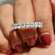 Promise Ring for Her | Oval Cut Sparkle Band | Moissanite Wedding Ring

