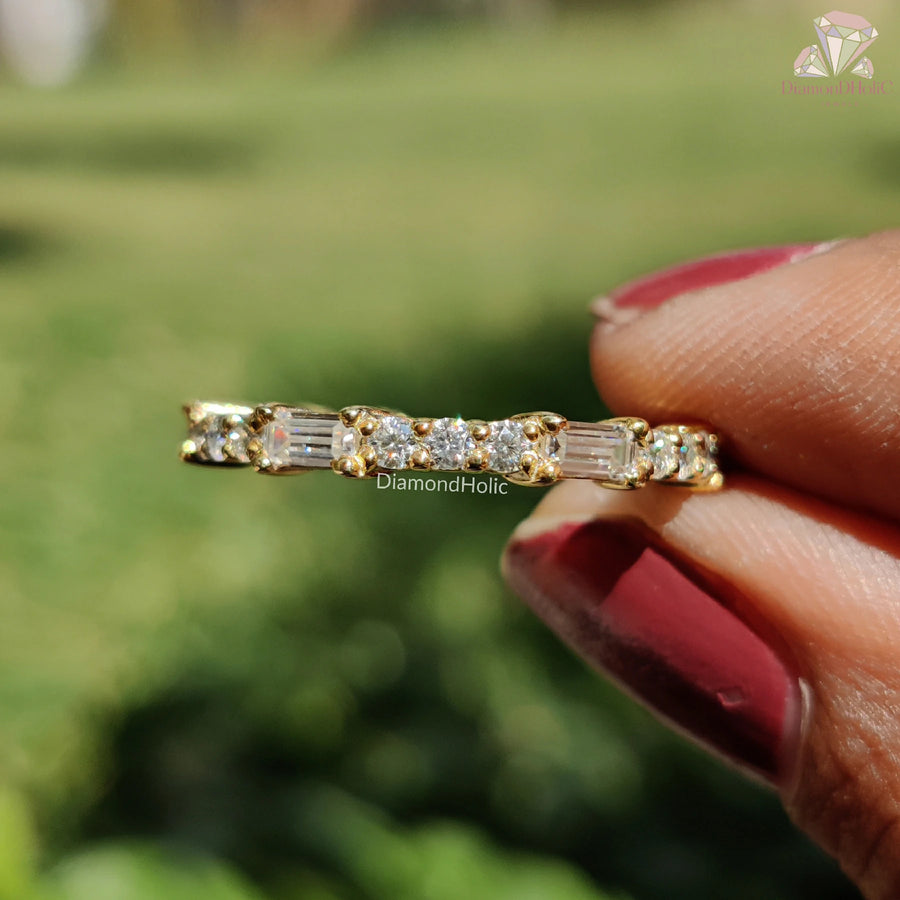 luxury moissanite jewelry | handmade eternity ring | trendy gold ring
