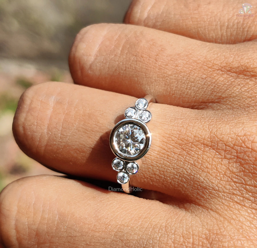 Bridal Ring Gift | Moissanite Light | Round Spark Magic

