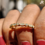 round marquise ring | minimalist gold band | gold ring for women
