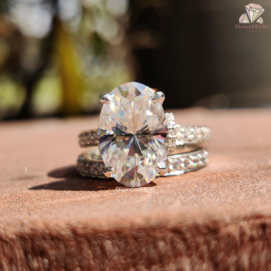 sparkly bridal set | engagement ring with band | conflict free ring
