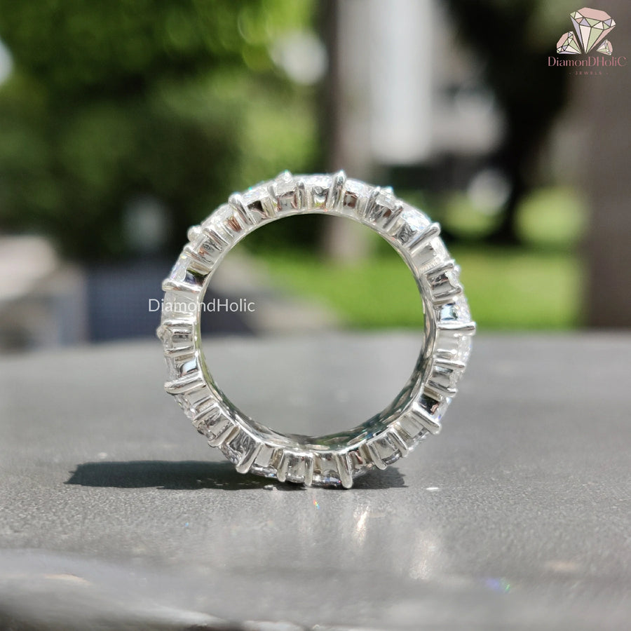 Unique Marquise Cut Wedding Ring | Luxury Moissanite Bridal Jewelry | Classic Princess Cut Eternity Band 