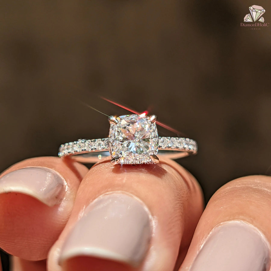 cushion cut diamond ring | cushion diamond