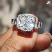 moissanite old euro cut | moissanite retro design | handmade ring gold
