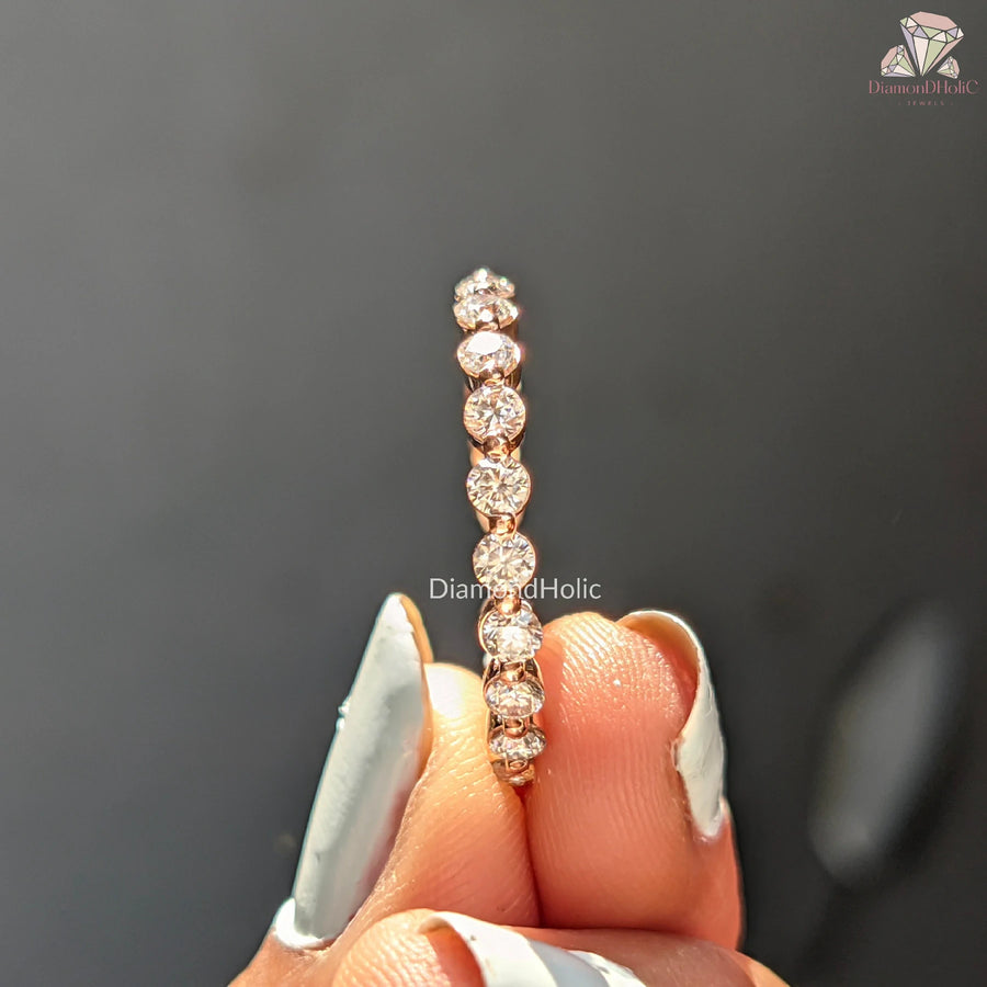 sparkling moissanite ring | handmade eternity band | moissanite ring gift
