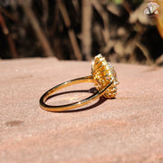 luxury engagement ring | custom moissanite jewelry | pear cut sparkle
