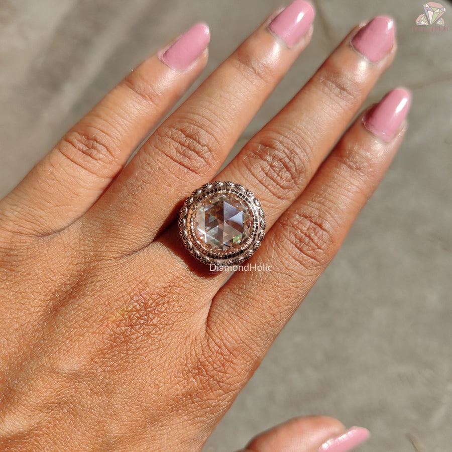 Moissanite Rose Cut Ring
