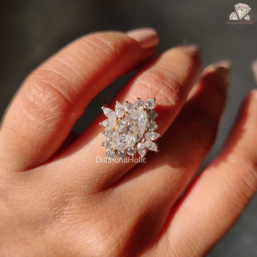 Jewelry for Women, Dazzling Moissanite Jewelry, Elegant Moissanite Ring, Designer Jewelry for Women, Luxury Marquise Cut Ring, Moissanite Diamond Alternative, Sparkling Gemstone Ring, Anniversary Gift