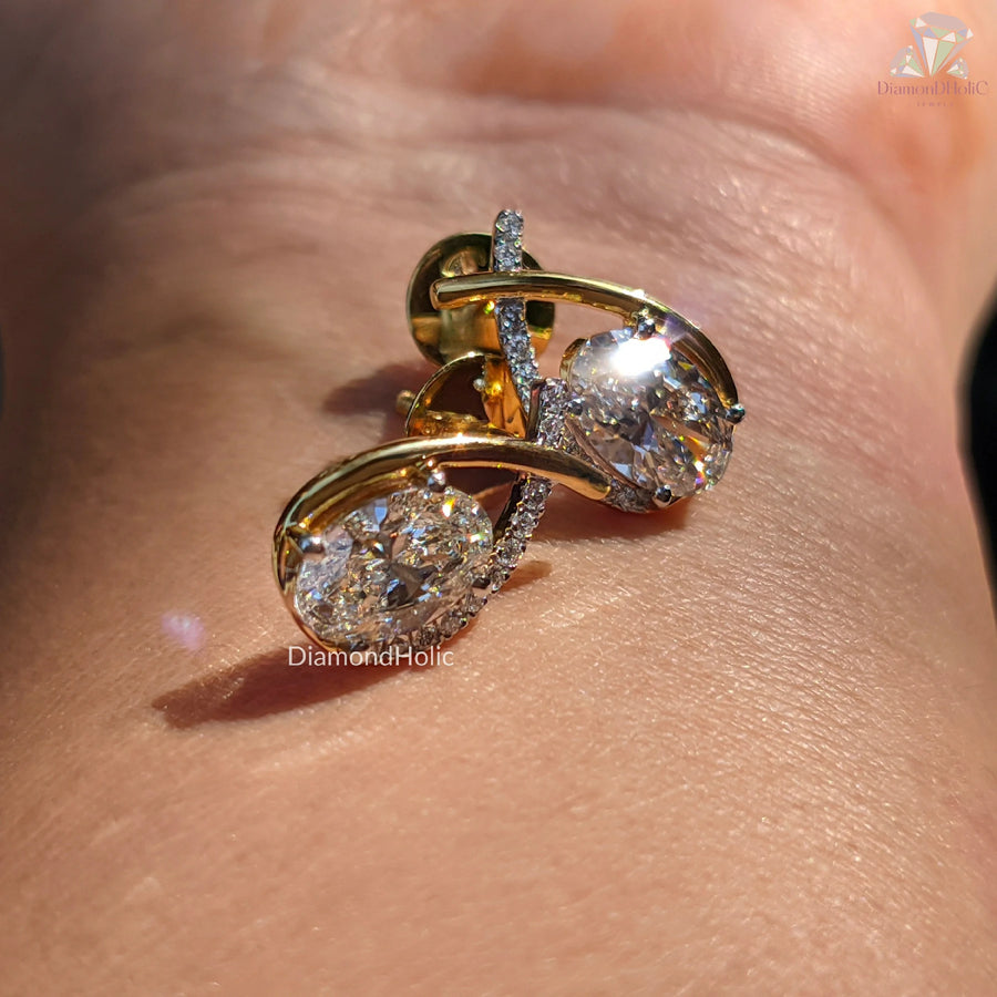 affordable diamond studs | marquise shape earrings | gold diamond studs
