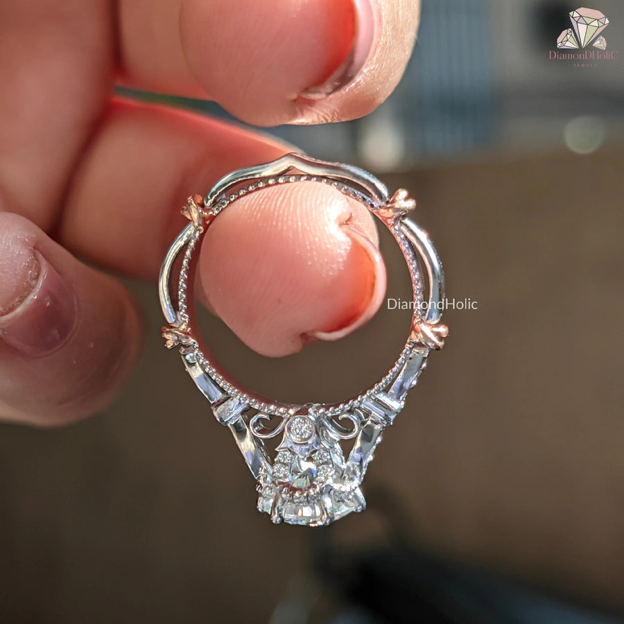 Timeless Moissanite Bridal Band | Classic Round Cut Proposal Ring | Elegant Moissanite Wedding Gift