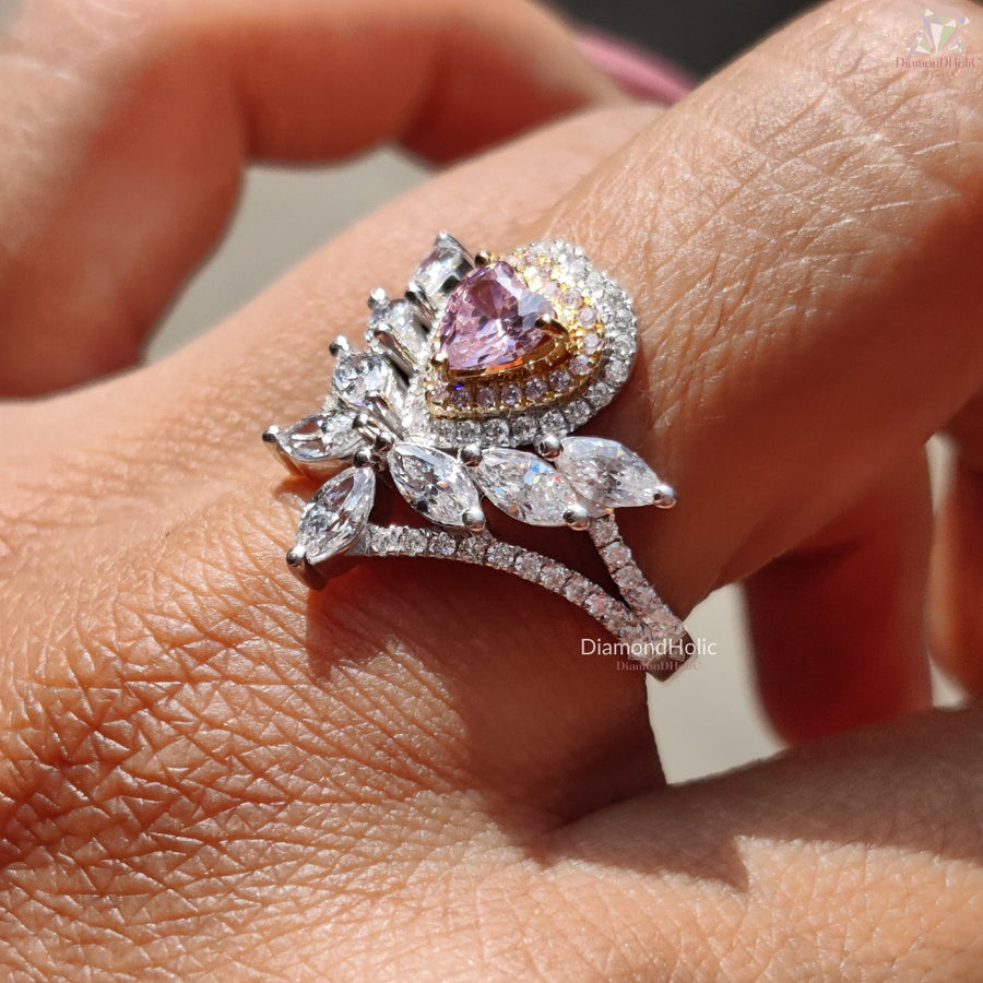 Unique Heart Shape Engagement Ring