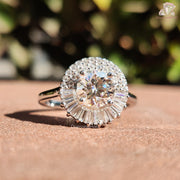 sparkling moissanite ring | classic halo engagement ring | moissanite wedding jewelry
