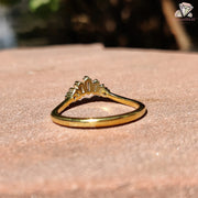 stackable moissanite ring | baguette and round ring | handmade gold ring

