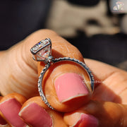 Chic Radiant Cut Promise Ring | Stylish Handmade Diamond Gift | Classic Radiant Cut Diamond Ring