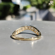 Custom Baguette Moissanite Ring | Minimalist Moissanite Jewelry | Stylish Gold Wedding Band 
