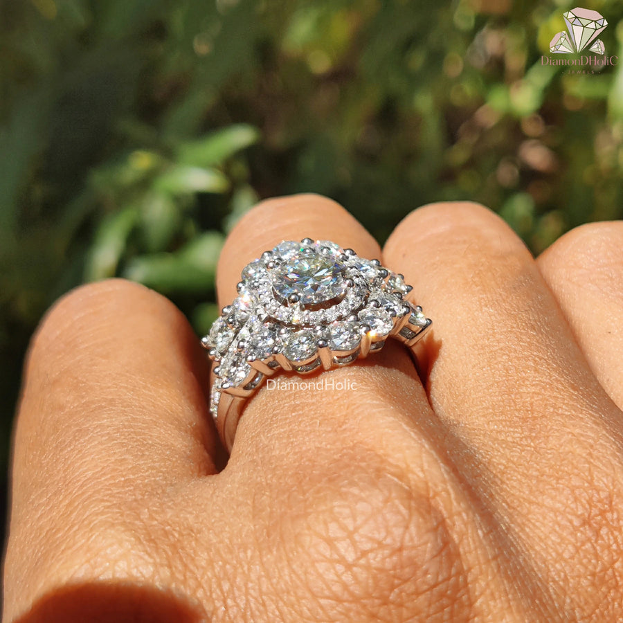 three piece ring set | handcrafted ring | proposal ring
