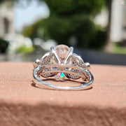 Promise Ring for Her | Oval Moissanite Sparkle | Butterfly Love Design

