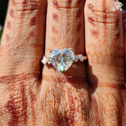 modern heart shaped ring | heart diamond look ring | moissanite couple ring
