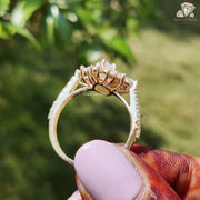 moissanite flower design | bold sparkle moissanite | moissanite petal ring
