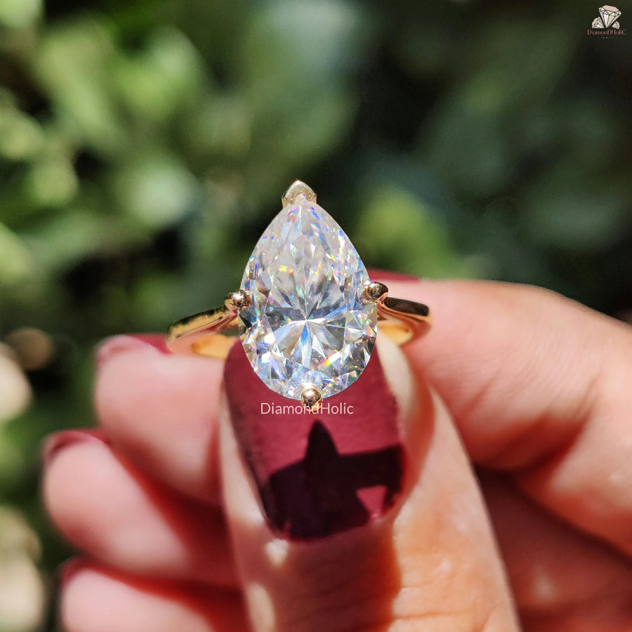 Romantic Pear Cut Ring | Moissanite Sparkle Band | Timeless Gift for Her

