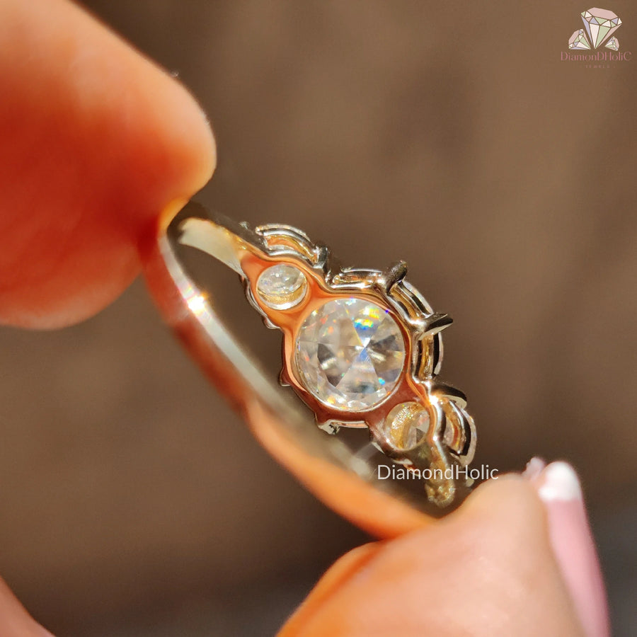 handmade moissanite ring | unique moissanite design | romantic moissanite ring
