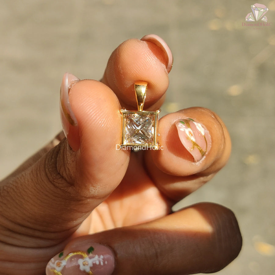 everyday diamond pendant | lab-grown moissanite | sustainable jewel
