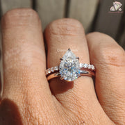 Moissanite Pear Cut Wedding Band