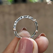 Radiant Vintage Inspired Band | Affordable Moissanite Wedding Band | Stylish Diamond Wedding Jewelry 