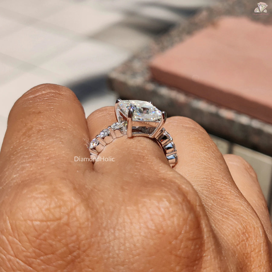 Unique Promise Jewelry Ring | Moissanite for Engagement | Stylish Pave Cut

