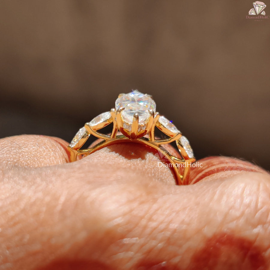 Marquise Moissanite Solitaire Ring