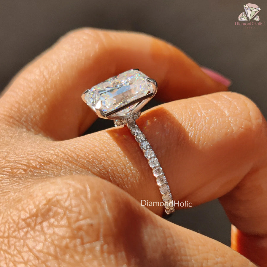 Beautiful Radiant Cut Jewelry | Unique Handmade Anniversary Gift | Radiant Cut Moissanite Jewelry 