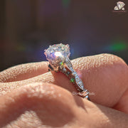 Stunning Vintage Inspired Jewelry | Unique Round Cut Diamond Band | Affordable Round Cut Jewelry Gift 