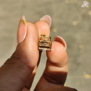 princess moissanite charm | gold solitaire pendant | dainty pendant
