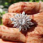 rose gold floral design | handcrafted moissanite ring | diamond simulant ring
