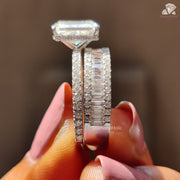 Eternity Pave Diamond Ring Set