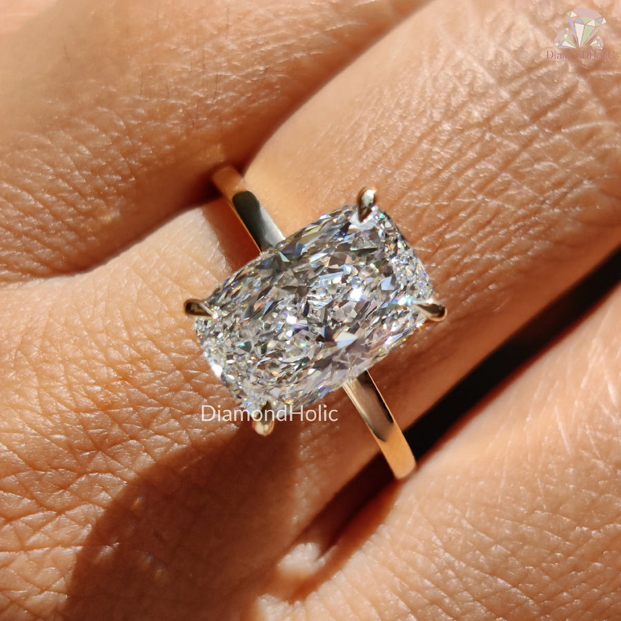 luxury cushion engagement | lab created cushion ring | 4 carat diamond ring
