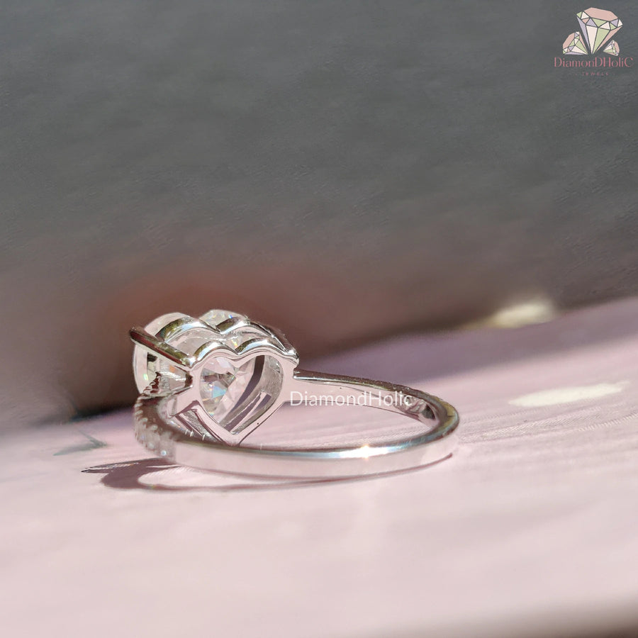 Heart Cut Pave Engagement Ring
