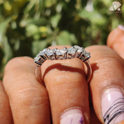 round moissanite wedding band | curved moissanite band | moissanite enhancer band
