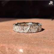 diamondholic jewelry ring | bold design moissanite band | trillion shape ring
